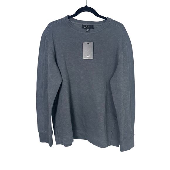 Magaschoni NWT Men's Cotton Blend Charcoal Pullover Scoop Neck Knit Top size L - Picture 1 of 5